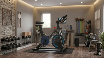 The Wenoker JC302 exercise cycling bike in a compact home gym setting