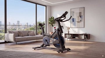 Professional Wenoker exercise bike model JC318 in a modern home gym setting for effective spinning bike workouts.
