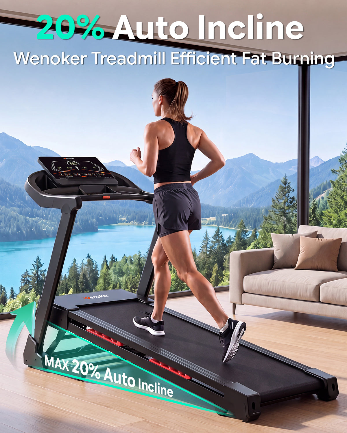 Wenoker Folding Treadmill with Incline X-T510M uk