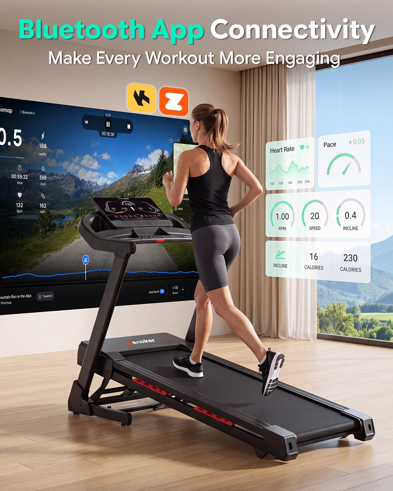 Wenoker Folding Treadmill with Incline X-T510M uk