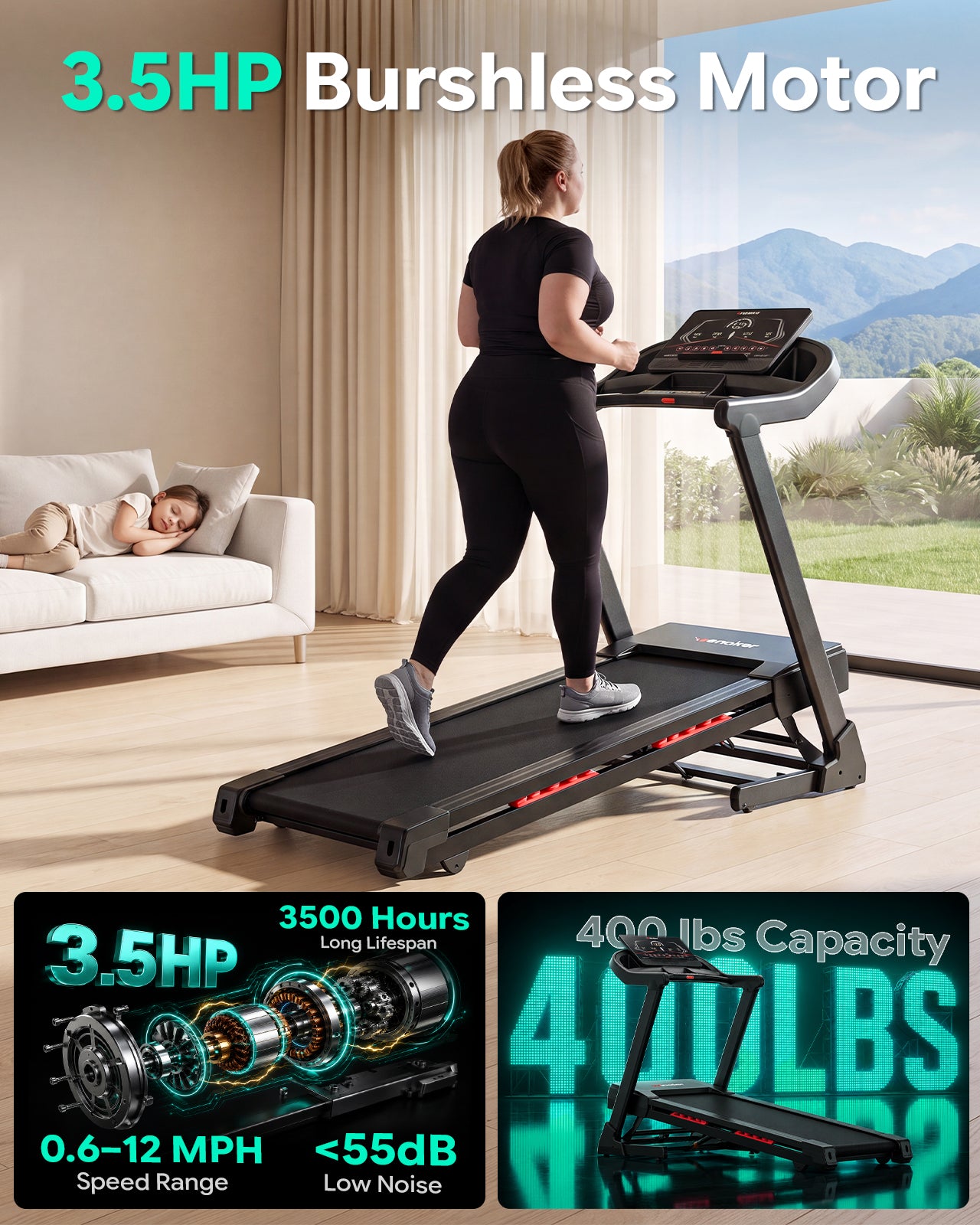 Wenoker Folding Treadmill with Incline X-T510M uk
