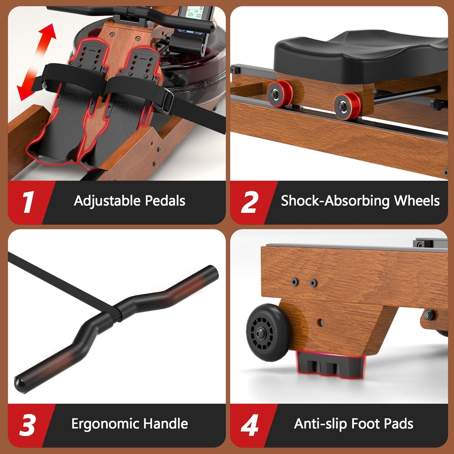 Wenoker RW623-50 Water Resistance Wood Rower