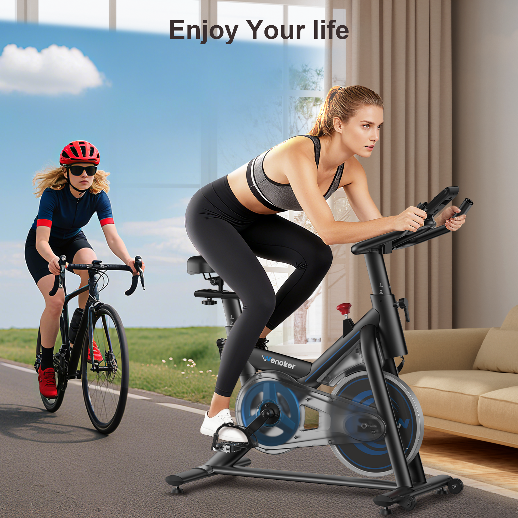 Wenoker JC318 Magnetic Exercise Bike (Blue)