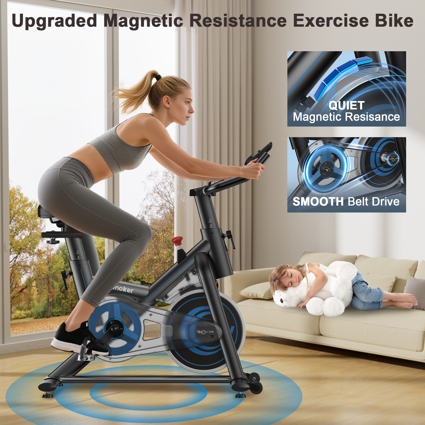 Wenoker JC318 Magnetic Exercise Bike (Blue)