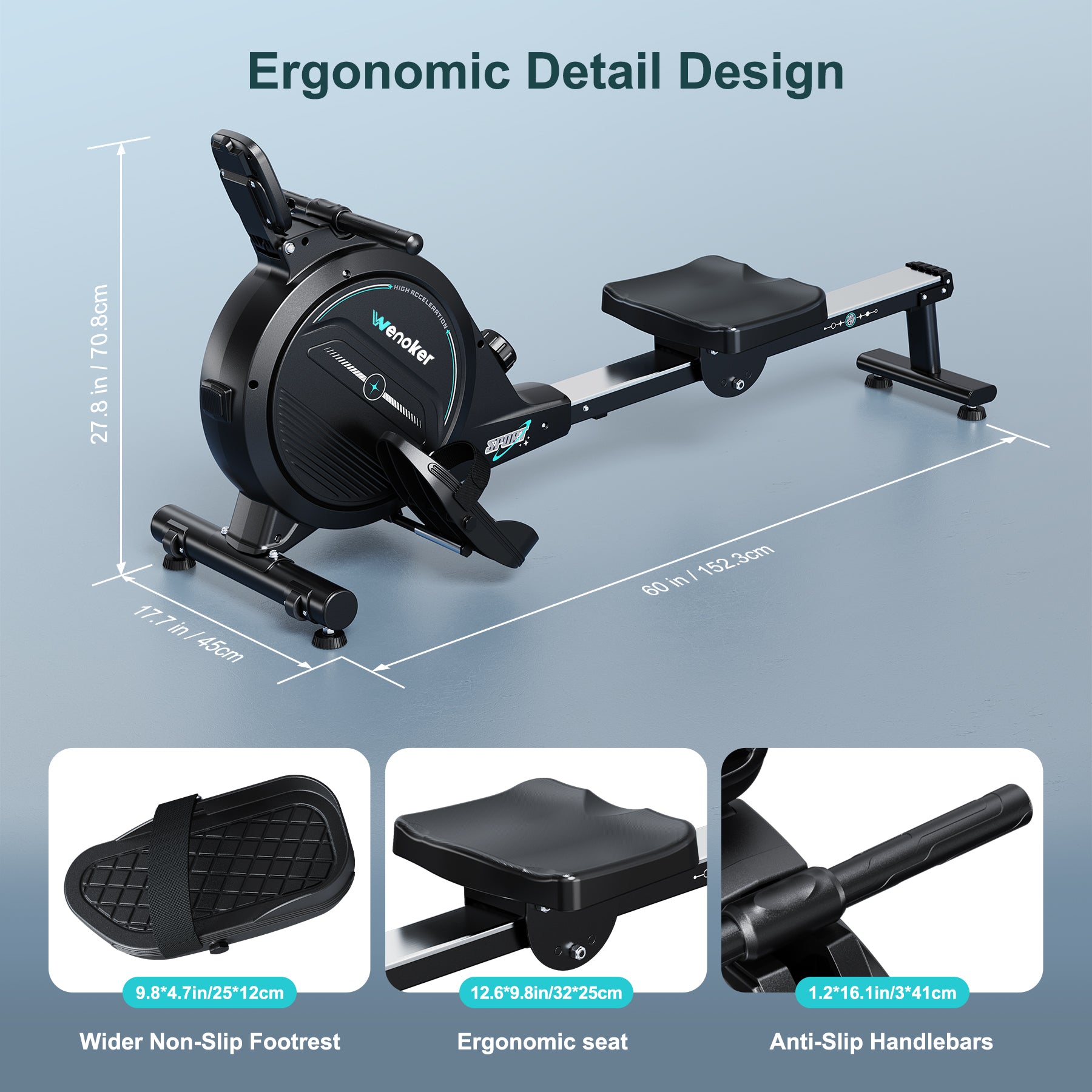 Wenoker Magnetic Rowing Machine H300 (Blue)