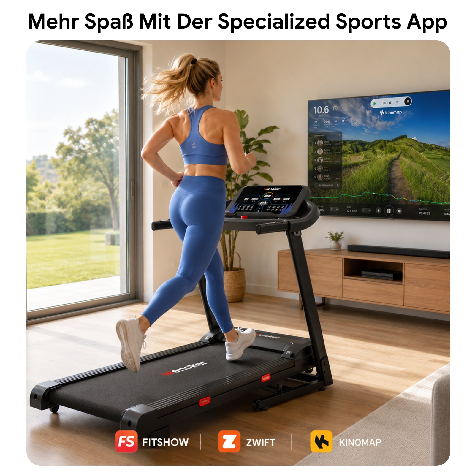 Wenoker X-T420 Folding Treadmill with Automatic Incline